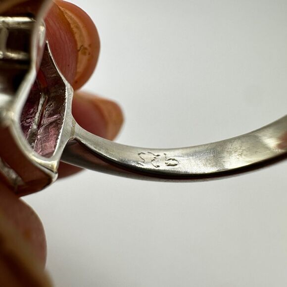 NWOT 8x10mm emerald cut Pink CZ stone, solitaire ring in solid sterling silver! - Picture 6 of 10